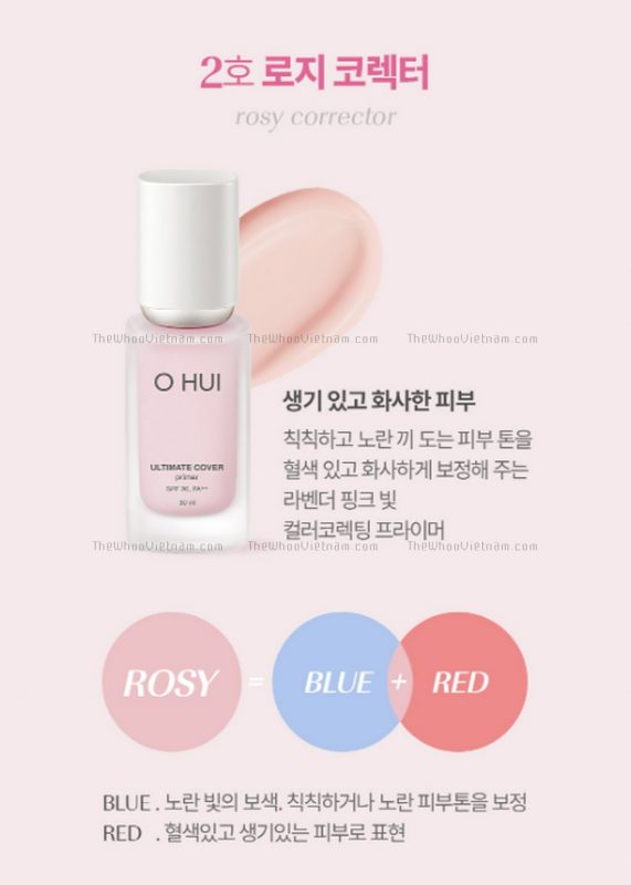 Kem Lót Che Khuyết Điểm Ohui Trang Điểm Ultimate Cover Primer 02 Rosy